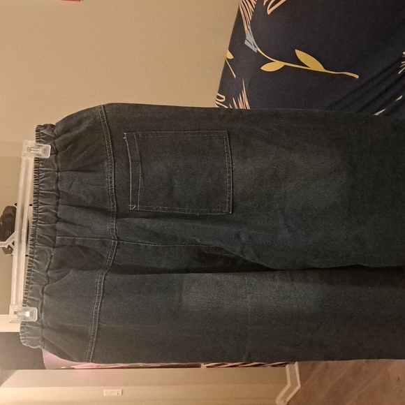 BUY 4 $38.....NWT ELASTIC WAIST DENIM PANTS - Picture 5 of 8